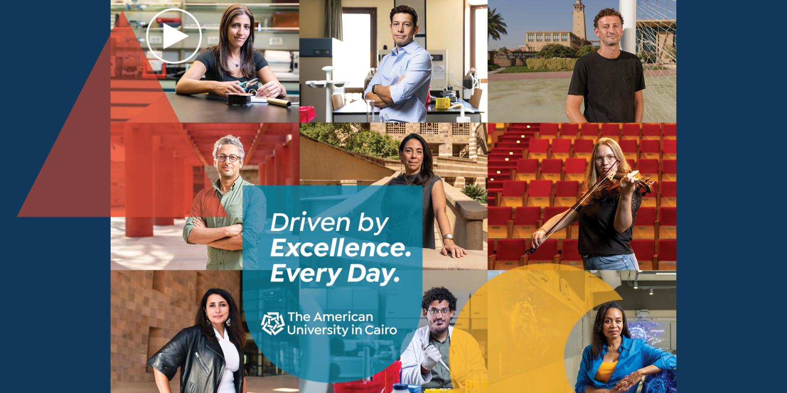 Six images of men and women, text reads "Drive by Excellence Every Day. ϲͼ"